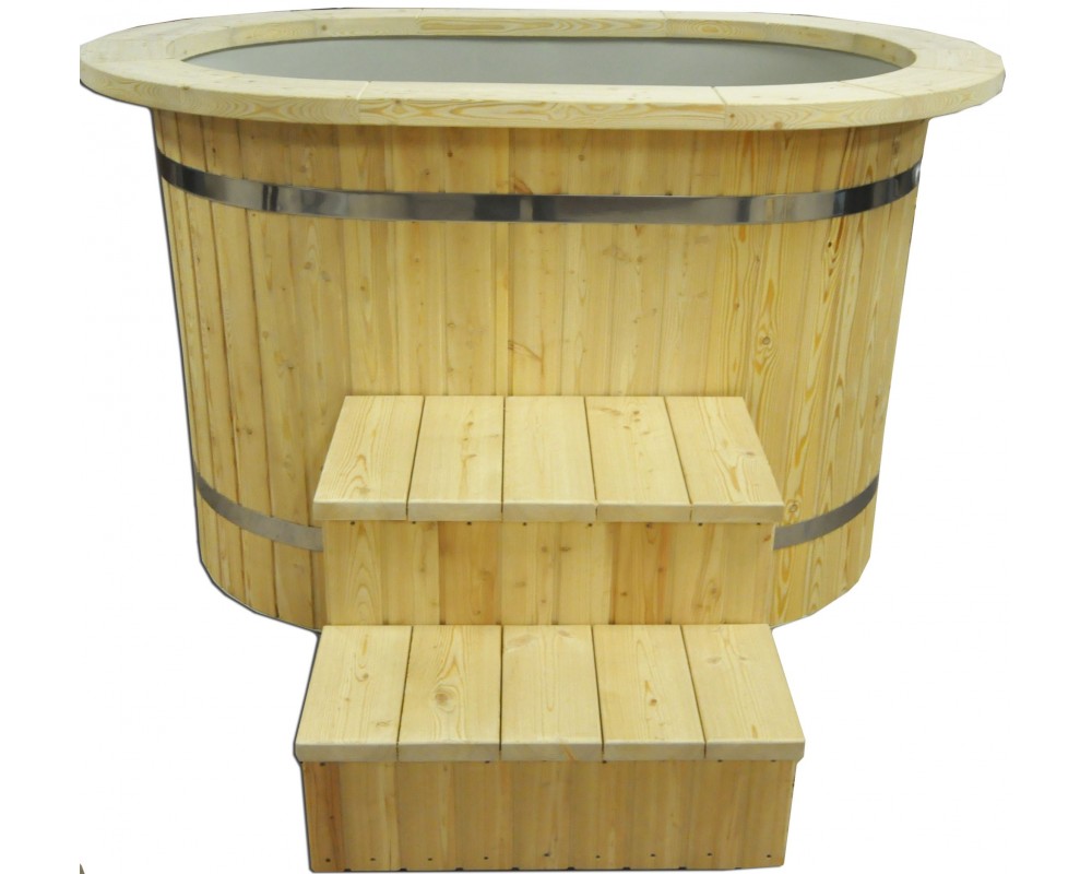 Japanese Ofuro tub with plastic liner Japanese Ofuro tub with plastic liner
