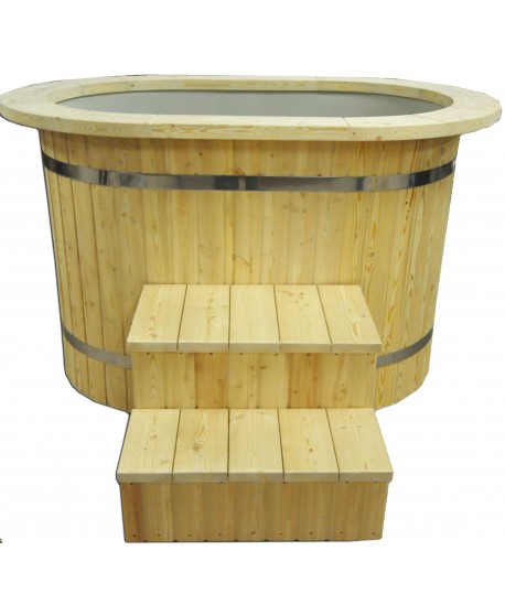 Japanese Ofuro tub with plastic liner Japanese Ofuro tub with plastic liner
