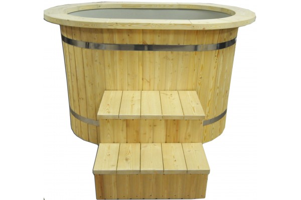 Japanese Ofuro tub with plastic liner Japanese Ofuro tub with plastic liner