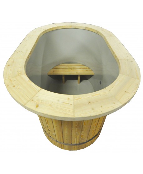 Japanese Ofuro tub with plastic liner Japanese Ofuro tub with plastic liner