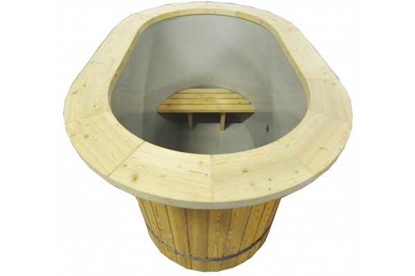 Japanese Ofuro tub with plastic liner Japanese Ofuro tub with plastic liner