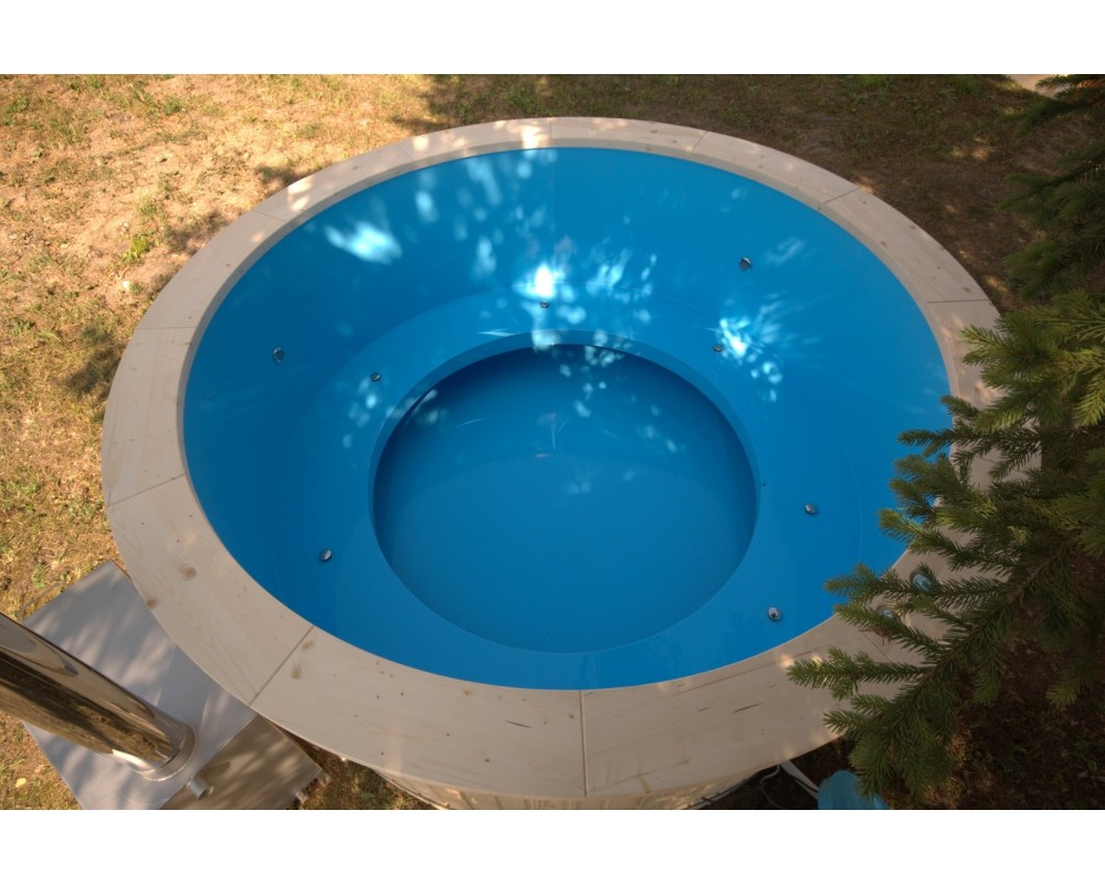 Plastic tub with wood trim 220 cm