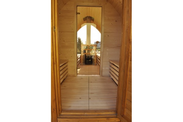 Sauna su panoraminiu langu Sauna su panoraminiu langu