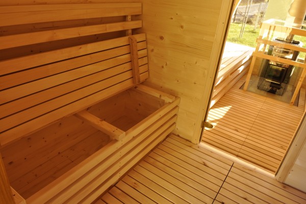 Sauna su panoraminiu langu Sauna su panoraminiu langu
