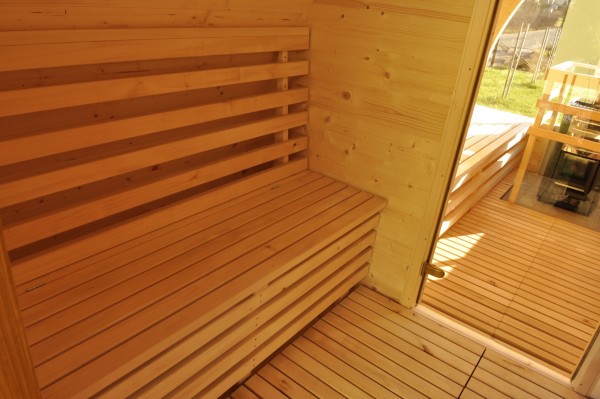 Sauna su panoraminiu langu Sauna su panoraminiu langu