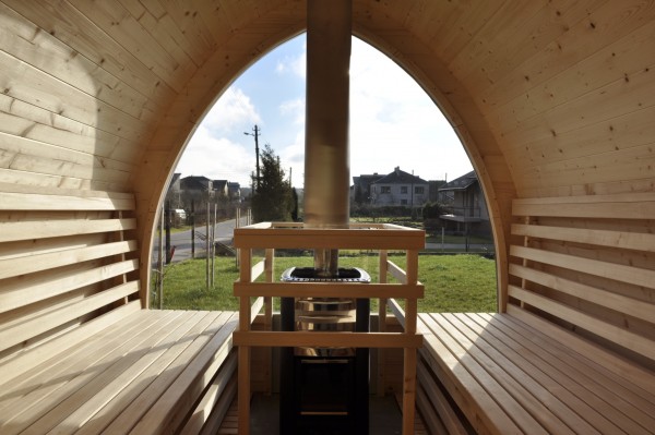 Sauna su panoraminiu langu Sauna su panoraminiu langu