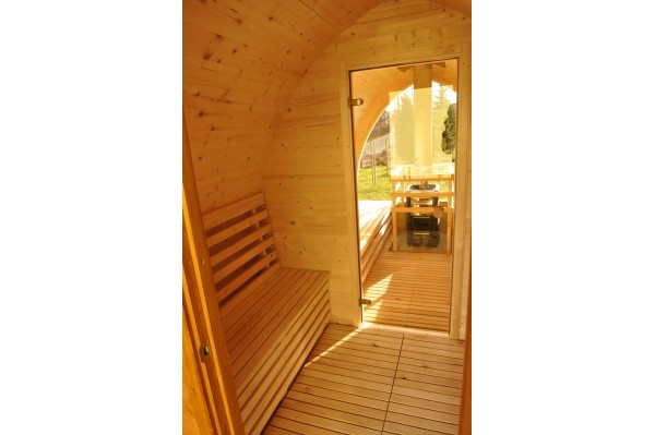 Sauna su panoraminiu langu Sauna su panoraminiu langu