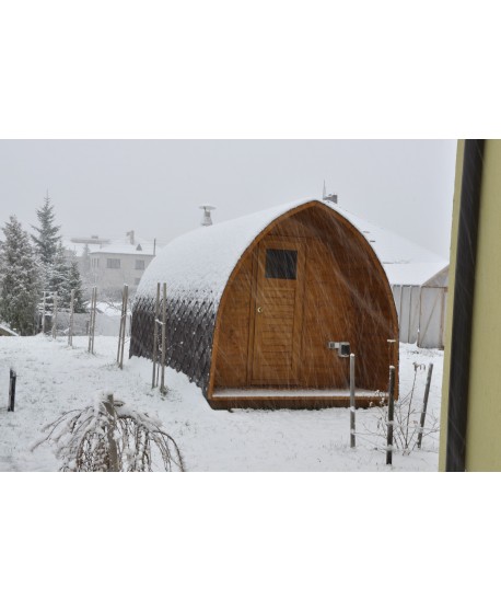 Outdoor sauna with panoramic window Outdoor sauna with panoramic window