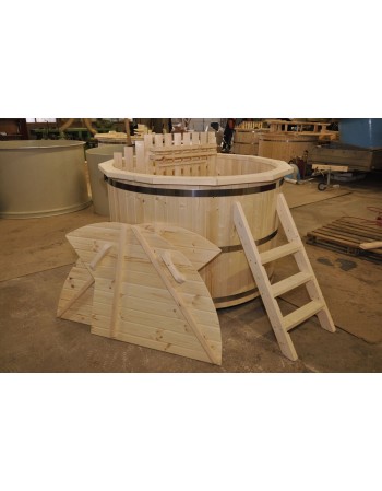 wooden spruce hot tub