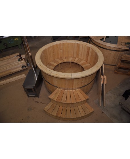 Wooden larch hot tub