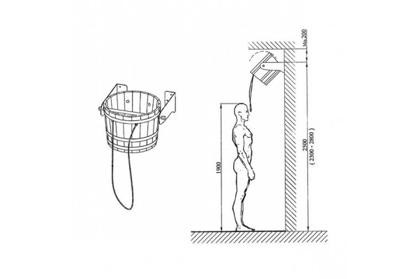 Wooden bucket - shower 20l Wooden bucket - shower 20l