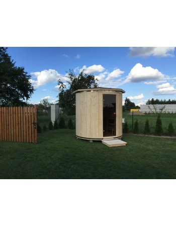 Outdoor wood heated sauna