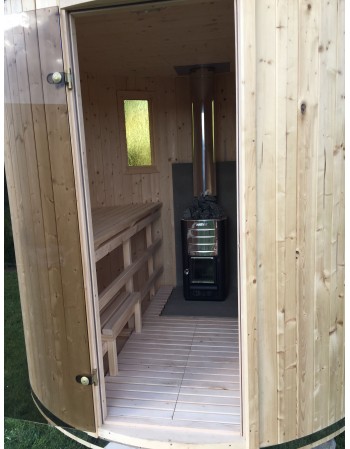 Outdoor wood heated sauna