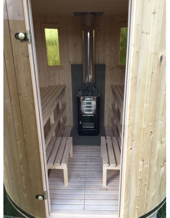 Outdoor wood heated sauna