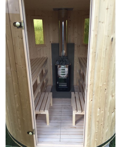 Outdoor wood heated sauna