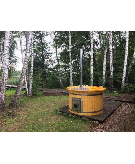 Outdoor hot tub with integrated wood stove 1.6 m Outdoor hot tub with integrated wood stove 1.6 m