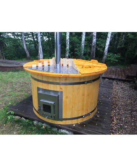 Outdoor hot tub with integrated wood stove 1.6 m Outdoor hot tub with integrated wood stove 1.6 m
