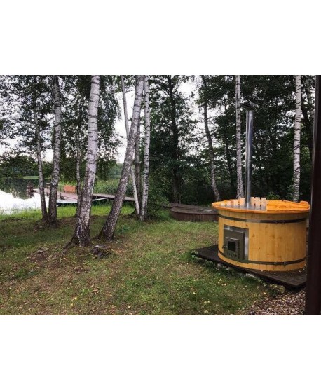 Outdoor hot tub with integrated wood stove 1.6 m Outdoor hot tub with integrated wood stove 1.6 m