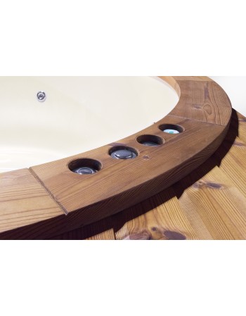 wooden hot tub sill