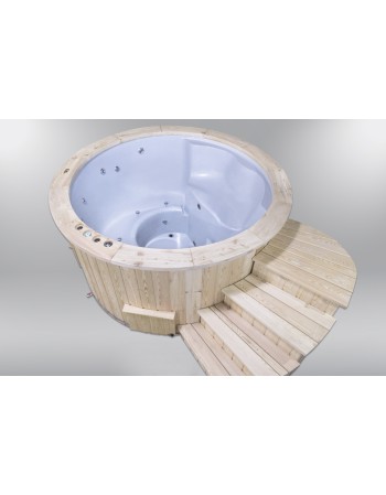 Outdoor electric hot tub with 2 heaters