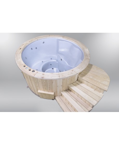 Outdoor electric hot tub with 2 heaters