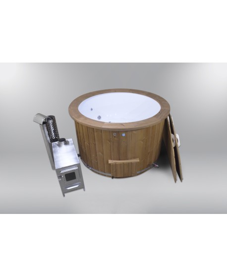 Comfortable fiberglass lined hot tub 160 cm Comfortable fiberglass lined hot tub 160 cm