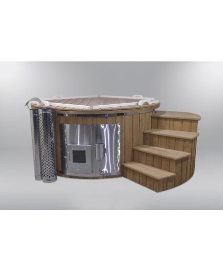 Fiberglass hot tub with podium Fiberglass hot tub with podium