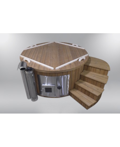 Fiberglass hot tub with podium Fiberglass hot tub with podium