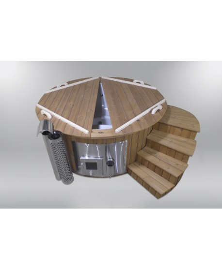 Fiberglass hot tub with podium Fiberglass hot tub with podium
