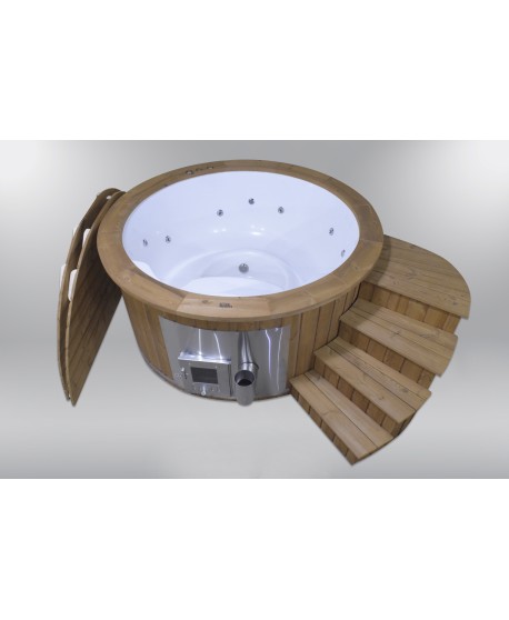Fiberglass hot tub with podium Fiberglass hot tub with podium