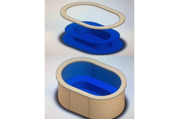 Naujas modelis - Didelis Ofuro kubilas su masažais Naujas modelis - Didelis Ofuro kubilas su masažais