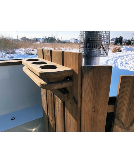 Wooden hot tub with plastic lined and powerful stove